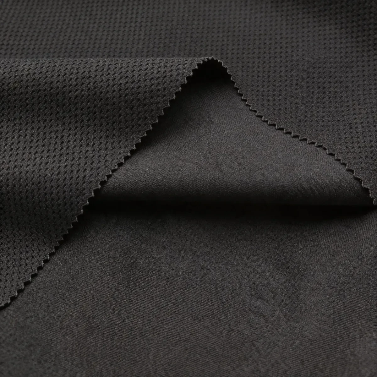 280 gsm spacer polyester spandex fabric for athletic sweatshirt, fabric detail (view 2)